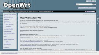 
                            1. OpenWrt Project: OpenWrt Starter FAQ