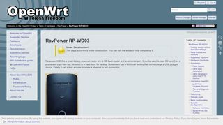 
                            13. OpenWrt Project: RavPower RP-WD03