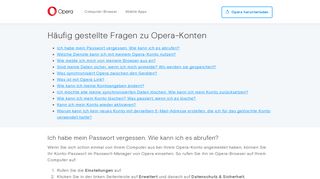 
                            3. Opera-Konten – Häufig gestellte Fragen | Opera
