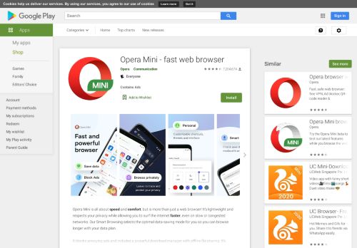 
                            8. Opera Mini - web browser cepat - Aplikasi di Google Play