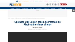 
                            9. Operação Call Center: polícia do Paraná e do Piauí contra crimes ...