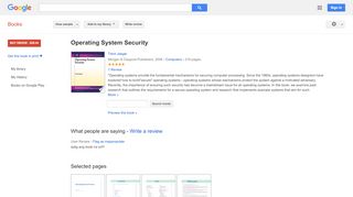 
                            9. Operating System Security - Google Books Result