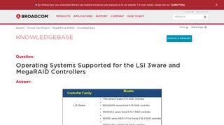 
                            6. Operating Systems Supported for the LSI 3ware and MegaRAID Contr