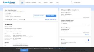 
                            7. Operation Manager - Bengaluru/Bangalore, Ernakulam / Kochi ...