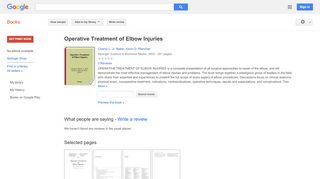 
                            11. Operative Treatment of Elbow Injuries - Google Books Result