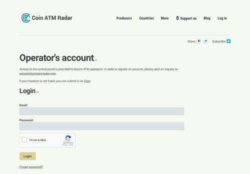 
                            9. Operator's Login - Bitcoin ATM Map