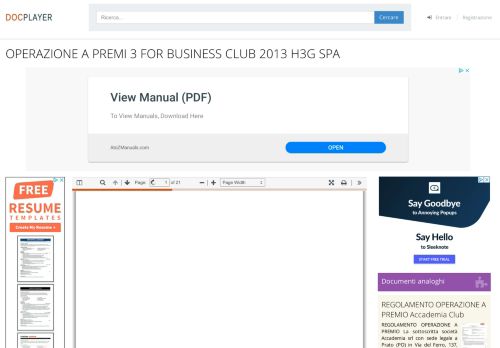 
                            9. OPERAZIONE A PREMI 3 FOR BUSINESS CLUB 2013 H3G SPA - PDF