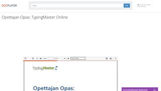 
                            4. Opettajan Opas: TypingMaster Online - PDF - docplayer.fi
