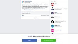 
                            7. Opgelet! Het lijkt erop dat er phishing... - Hogeschool Utrecht | Facebook