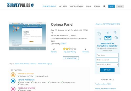 
                            12. Opinea Panel Ranking and Reviews - SurveyPolice