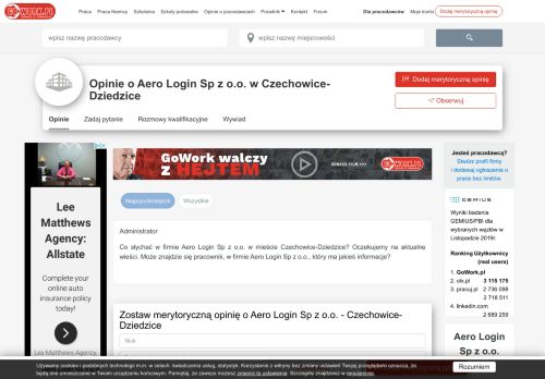 
                            12. Opinie Aero Login Sp z o.o. Czechowice-Dziedzice - Forum, zarobki ...