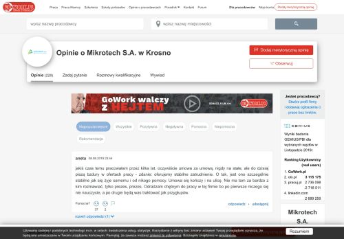 
                            3. Opinie Mikrotech S.A. Krosno - Forum, zarobki, kontakt, telefon i e-mail ...