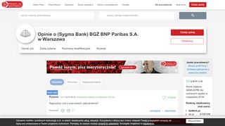 
                            12. Opinie (Sygma Bank) BGŻ BNP Paribas S.A. Warszawa Aleja Jana ...