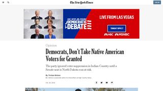 
                            9. Opinion | Democrats, Don't Take Native American Voters for Granted ...