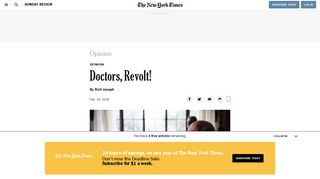 
                            8. Opinion | Doctors, Revolt! - The New York Times