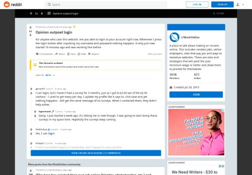 
                            10. Opinion outpost login : WorkOnline - Reddit