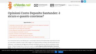 
                            13. Opinioni Conto Deposito Santander: è sicuro e conviene? - alVerde.net