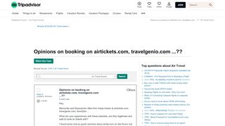 
                            8. Opinions on booking on airtickets.com, travelgenio.com ...?? - Air ...