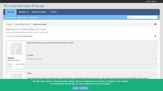 
                            6. Opinions on SecureNym E-mail | Wilders Security Forums