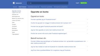 
                            2. Opprett en konto | Facebooks hjelpesenter | Facebook