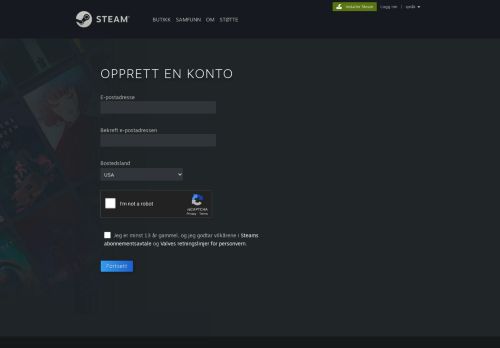 
                            5. Opprett en konto - Steam