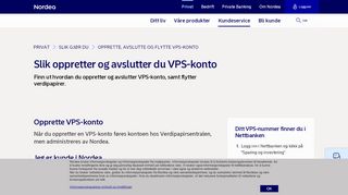 
                            7. Opprette og avslutte VPS-konto - flytte verdipapirer | Nordea.no