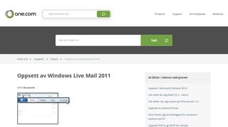 
                            3. Oppsett av Windows Live Mail 2011 – Support | One.com