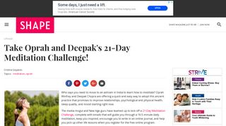 
                            12. Oprah and Deepak Chopra 21-Day Meditation Challenge | Shape ...
