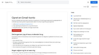 
                            1. Opret en Gmail-konto - Hjælp til Gmail - Google Support