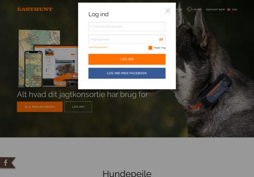 
                            8. Opret jagtkonsortiets hjemmeside og jagtkort hos Easyhunt