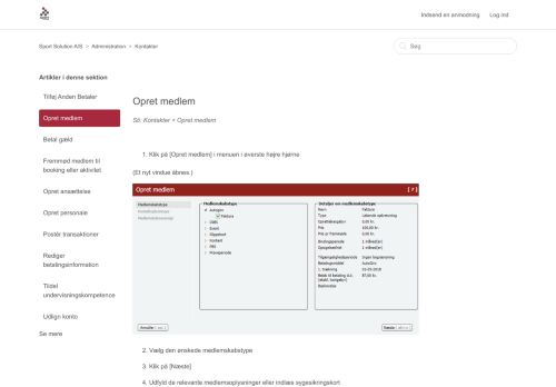 
                            11. Opret medlem – Sport Solution A/S