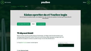 
                            1. Opret YouSee login til mobilkunder - YouSee Kundeservice