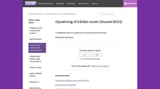 
                            12. Opsætning af trådløs router (Huawei B315) - OiSTER Kundeservice