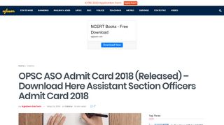 
                            5. OPSC ASO Admit Card 2018 (Released) – Download Here Assistant ...