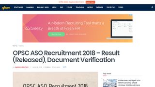 
                            4. OPSC ASO Recruitment 2018 – Answer Key (Released), Result ...