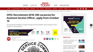 
                            8. OPSC Recruitment 2018: 500 vacancies for Assistant Section Officer ...