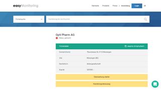 
                            4. Opti Pharm AG, Münsingen - Kontakt - Easymonitoring