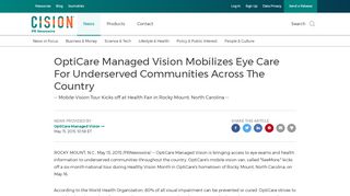 
                            11. OptiCare Managed Vision Mobilizes Eye Care For Underserved ...
