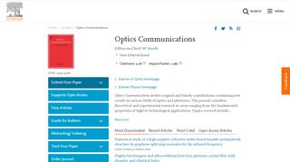 
                            12. Optics Communications - Journal - Elsevier