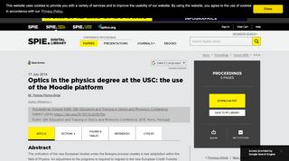 
                            8. Optics in the physics degree at the USC: the use of the Moodle ...