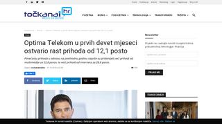 
                            13. Optima Telekom u prvih devet mjeseci ostvario rast prihoda od 12,1 ...