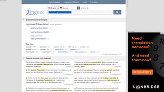 
                            5. optimale Präsentation - English translation – Linguee