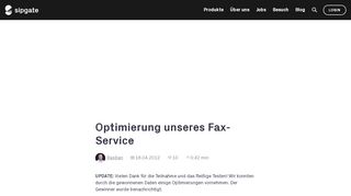 
                            9. Optimierung unseres Fax-Service - Sipgate