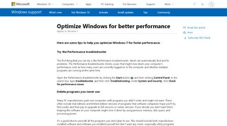 
                            2. Optimize Windows for better performance - Windows Help