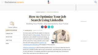 
                            11. Optimize Your Job Search Using LinkedIn - The Balance Careers