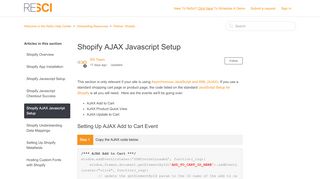 
                            10. Optional AJAX JavaScript Setup for Shopify – Welcome to the ReSci ...