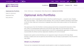 
                            12. Optional Arts Portfolio - NYU Abu Dhabi