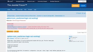 
                            1. option=com_user&view=login not working! - Joomla! Forum ...