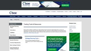 
                            3. Options Trading Tools | Stock Market Trading Tools - Cboe