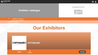 
                            10. OPTIWARE - Exhibitor catalogue / Automation SYD 2019, Malmö ...